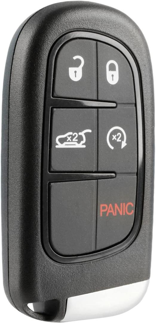USARemote Smart Key fits 2014-2019 Jeep Cherokee Keyless Entry Remote Start Fob (GQ4-54T) Black Metal SUV Key Shell (c-tom-54-5b-rs-jp)