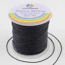 LUSTEMBER 0.8mm Nylon String, Strong Bracelet String, Durable Nylon Cord for Jewelry Making, Bracelets, Beading, Necklaces, Rattail Braiding, Kumihimo, Wind Chimes, Blinds and Handicrafts (Black)
