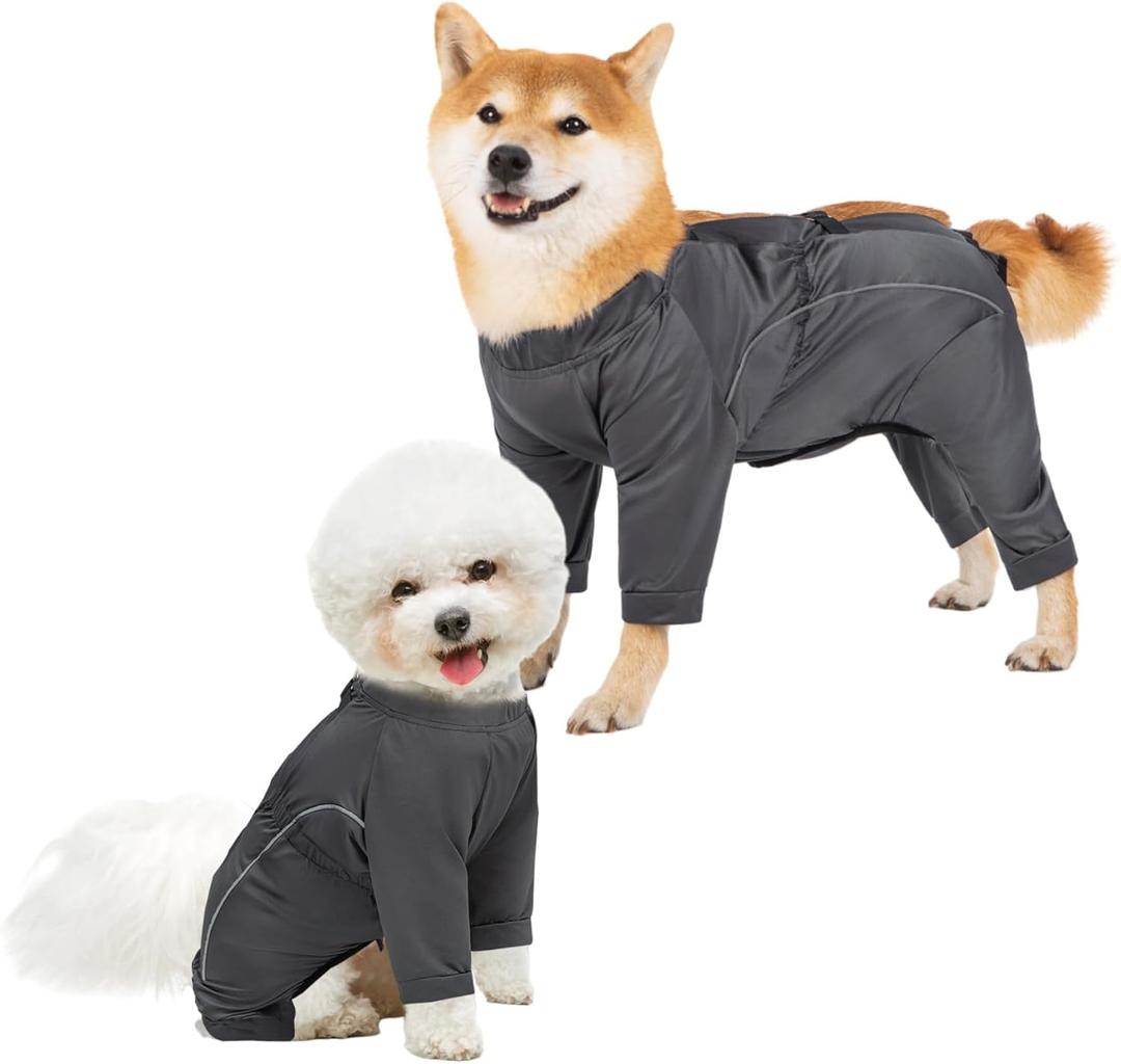 Protective Pants, Lightweight Waterproof Dog Pants - Adjustable All-Weather, Mud & Snow Resistant for Rain & Snow Days, Grey, Small
