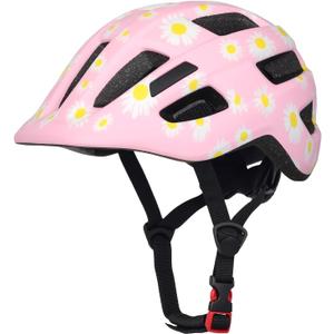 Toddler Kids Bike Helmet, Adjustable Infant Baby Bicycle Helmet for Age 1-3-5-8 Years Child Boys Girls, Multi-Sport Scooter Skateboard, 2 Sizes (Pink Daisy, Small)