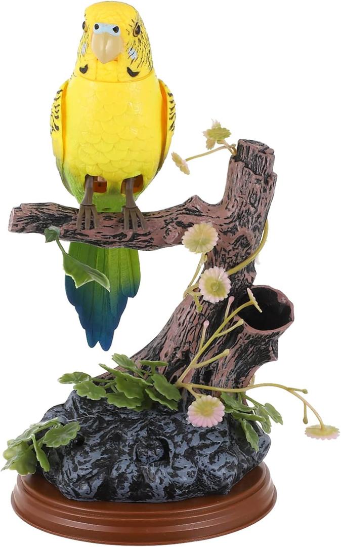 NUOBESTY Talking Parrot Toy Interactive Electric Talking Bird Pets Repeat What You Say Parrot Sound Recording Voice Repeating Funny Electronic Pets Kids Adults Outdoor Garden Office Home Decoration