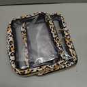 2 x Travel Toiletry Bag,2 Pack Clear Makeup Bags with Handles,180Opening Clear Cosmetic Bags for Traveling Women,Men,Travel Essentials,Leopard