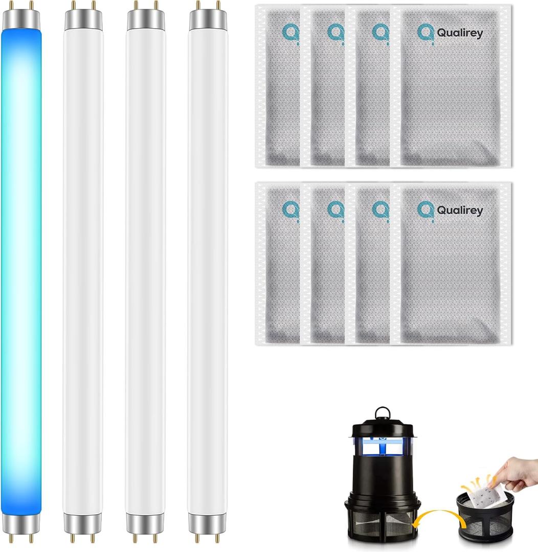 Qualirey 32050 Replacement Bulb for Mosquito Attractant Kit, Compatible with DynaTrap DT2000XL/XLP DT3012, T5 6W UV Fluorescent Tube, Mosquito Lure Trap for Bug Zapper, High Capture Rate(12 Pack)