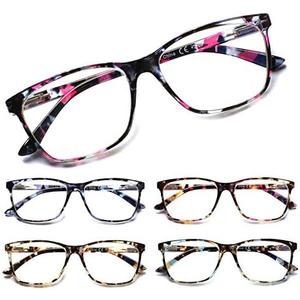 SIGVAN Ladies Reading Glasses Blue Light Blocking Spring Hinge Fashion Pattern Print Eyeglasses for Women Pack Of 3