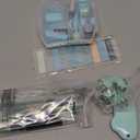 Colarr Mini Office Supply Kit Include Stapler Tape Dispenser Staple Remover Paper Clip Scissor Staple Pen Sharpener Note Small Telescopic Knife for Office Back to School Supplies Student Clerk(Green)