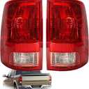 Muooam 2 Pcs LH+RH Tail Light Assembly Replacement for R-A-M 2009-2018 Red Tail Light