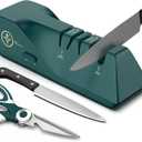 Knife Sharpener, Diamond Abrasives Electric Knife Sharpener for Stainless Steel and Ceramic Knives, with Dust Collection Box, Quick Sharpening & Polishing