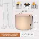 QH.HOME [2025 Upgraded 900D Fabric] Fire Pit Cover Round for Solo Stove Bonfire 22",Strong Tear Resistant ,Waterproof Firepit Accessories for Gas/Table/Bowl Fire pits - 23" D X 16" H-Wheat