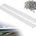 Boat Trailer Bunk Slides, 3"x48", 5"x48", 5"x57" , Heavy Duty PE Glide Pads for Full Support, Kits of 2 or 4, Black, White, Pre-Drilled Holes and Screws, for Easy Launch and Load, Fits Various Boats
