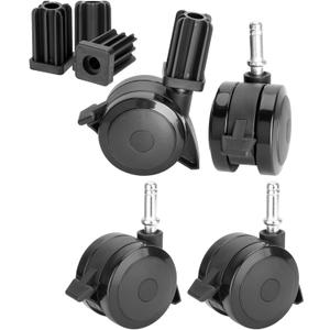 70360 Locking Caster with Insert for Weber Spirit Grill Parts 2009-2012, for Weber Summit Grill Parts 2007-2011, for Weber Genesis Grill Parts 2007-2011, 4 Pack for Weber Grill Replacement Wheels (Black- 4 Packs 70360)