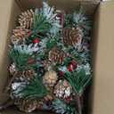 73 Pcs Christmas Coquito Wine Bottle Label Stickers and Pine Branches Include Artificial Pine Branches Stickers Christmas Bottle Tags with Hemp DIY Bottles Decoration for Xmas Holiday Party Supplies