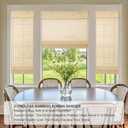 Cordless Bamboo Roman Shades, Woven Linen Roman Blinds, 25" W x 48" H