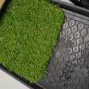 Ottomanson Artificial Grass Puppy Potty Training Pad with Tray, 15" x 30" Reusable Pee Pad for Small Pets and Dogs