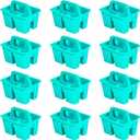 Storex Mini Classroom Caddy, Multipurpose Classroom Organizer with Handle, Teal, 12-Pack (01065U12C)