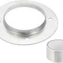PATIKIL 4 Inch Duct Connector Flange, Metal Straight Pipe Exhaust Flange Duct Mounting Plate for Heating Cooling Ventilation HVAC System, Galvanize Steel