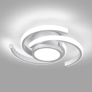 ADISUN LED Modern Ceiling Light,6000K Semi Flush Mount Ceiling Light Fixture, Small Ceiling Lamp for Living Room Bedroom Bathroom Kitchen(D11 in*H2.9 in; 33W) (Silver)