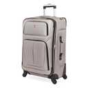 SWISSGEAR Sion Softside Expandable Spinner Luggage Durable Lightweight Travel Suitcase, Pewter, Checked-Medium 25-Inch