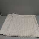 decorUhome Faux Fur Spring Throw Pillow Covers 24x24 Set of 2, Decorative Soft Plush Striped Neutral Couch Euro Sham Pillow Covers with Velvet Back for Sofa, Bed, Living Room Home, Cream White