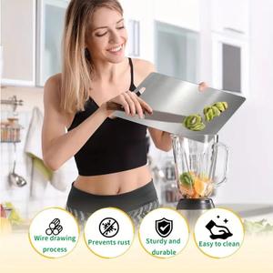 Titanium Cutting Board for Kitchen, 100% Pure Titanium Chopping Board, Double Sided Food Grade Cutting Boards, Hygienic & Durable, Dishwasher Safe, Ideal for Meat, Vegetables & Fruits (11.4IN*7.9IN)