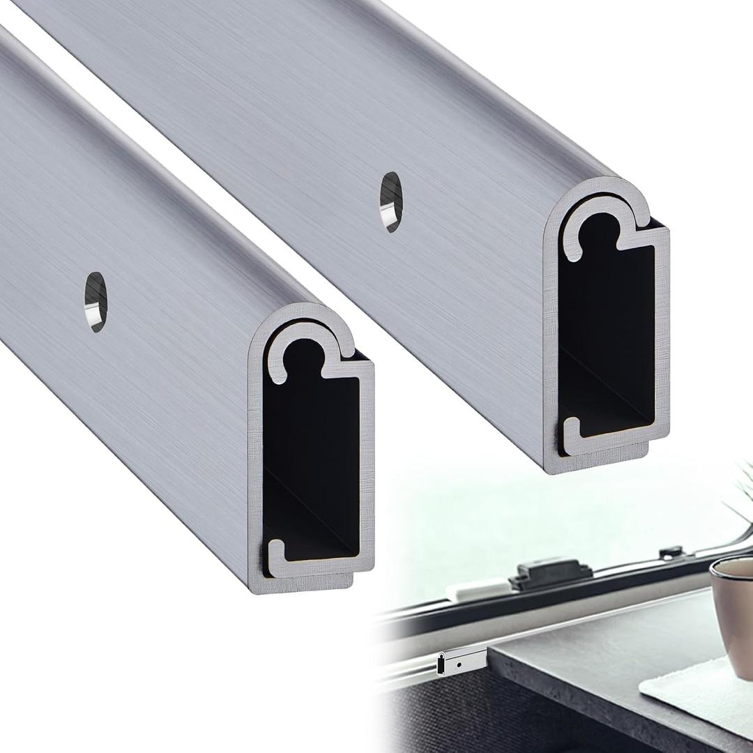 Blulu 2 Pack RV Table Wall Mount 30" Aluminum Support Trim Bracket for Sliding Dinette Table, Milling Finish, Includes Mounting Screws