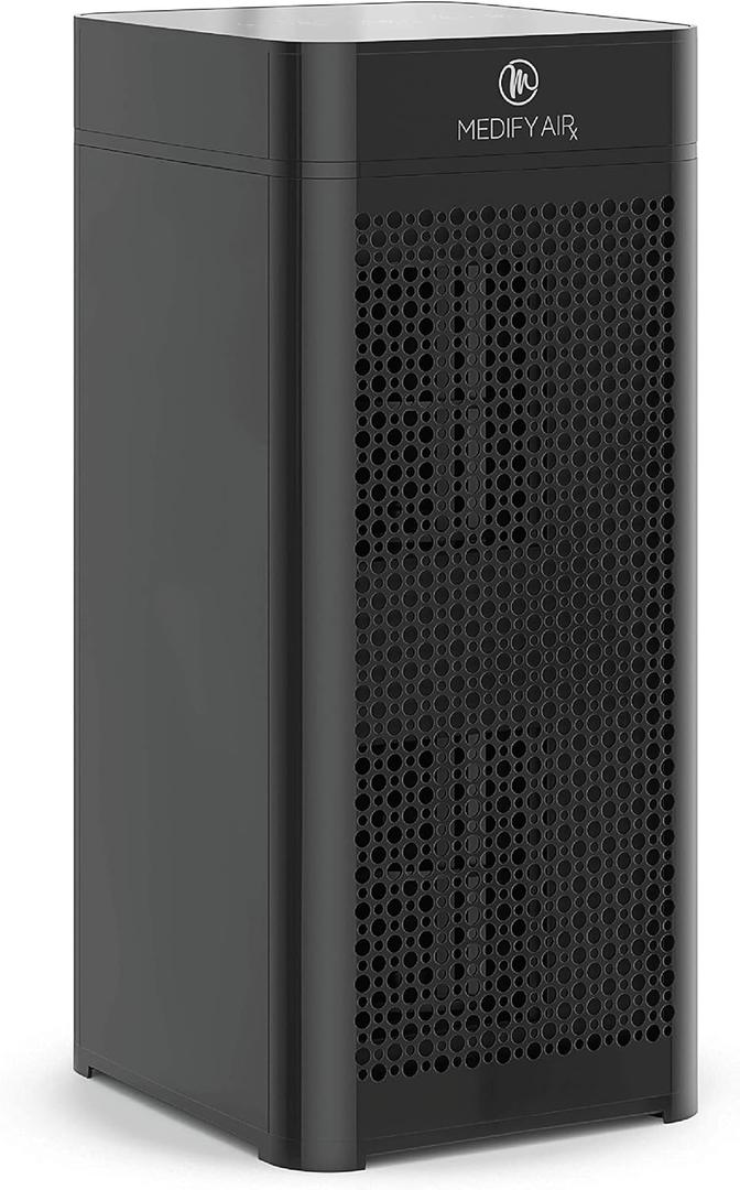 Medify MA-40 UV Light Air Purifier with True HEPA H14 Filter | 1,793 ft Coverage in 1hr for Wildfires Smoke, Odors, Pollen, Pets | Removal to 0.1 Microns | Black, 1-Pack