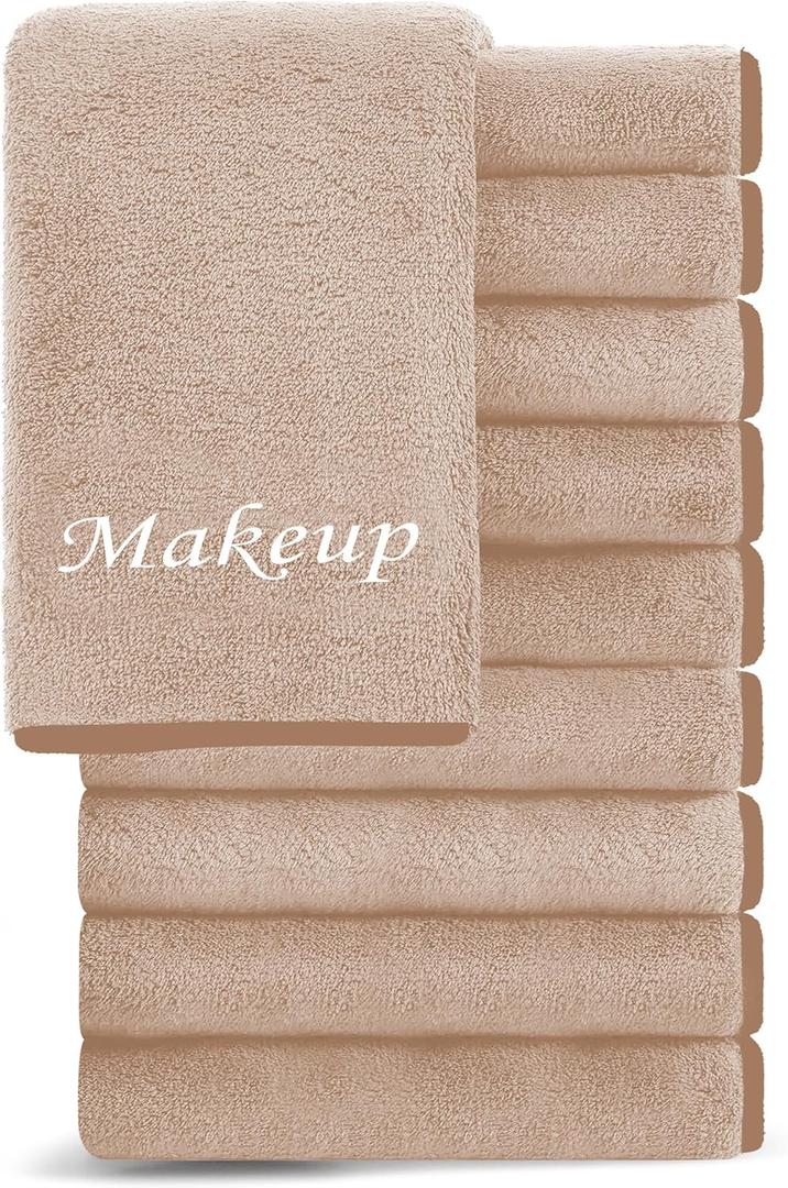 Cosy Family 10 Pack Makeup Remover Wash Cloths - Soft Microfiber Fingertip Facial Cleansing Cloths for Hand and Make Up, 12 x 12 in, Brown Cosy Family 10 Pack Makeup Remover Wash Cloths - Soft Microfiber Fingertip Facial Cleansing Cloths for Hand and Make Up, 12 x 12 in, Brown