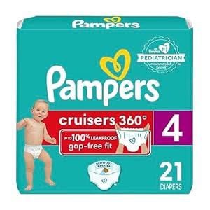 Pampers Diapers - Cruisers 360 - Size 4, 21 Count, Babyproof up to 100% Leakproof Pull-On Diaper