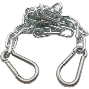 3/16" X 24" Trailer Safety Chain with Locking Carabiners Grade 30 and 2,000 lb. Capacity (M5*24 Inch Trailer Safety Chain-1PCS)