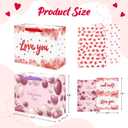 3 x Linelglobal Large Valentine Gift Bag with Wrapping Paper for Women Men, Anniversary Bag 12.6" Heart Love 2 Pack