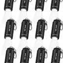 Mudder 12 Pieces Mini Keychain Flashlight Bulk Plastic Small Handheld LED USB Rechargeable Waterproof Flashlight Pocket Tiny Torch for Emergency Camping Hiking Favor(White Light in Black)