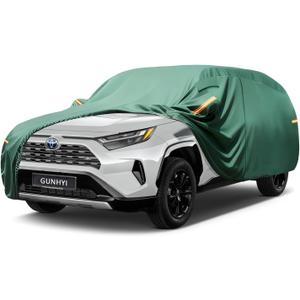 GUNHYI Car Cover Custom Fit Toyota RAV4 (2005-2025) Waterproof All-Weather, 16-Layer Heavy Duty Full Exterior Cover with Vents, Spare Windproof Straps & Towel, Winter Snow/Ice/Rain Protection