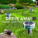 Gopher Repellent Ultrasonic Solar Powered - Mole Repellent Stakes Outdoor Pet Safe - Groundhog Repeller Snake Rodent Gopher Spikes Chaser - Sonic Mole Deterrent Devices (4)
