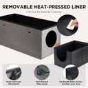 Cat Litter Box Enclosure Set with Foldable Pan & Removable Liner