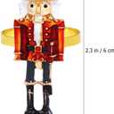 Operitacx 6pcs Nutcracker Shape Napkin Rings, Nutcracker Napkins Napkin Buckle for Christmas Table Dinner Setting