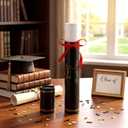 Tinlade Black Graduation Diploma Tube Holder with Gold Foil Stamping Graduation Cap 12.6 x 2 x 2 Inches Waterproof Certificate Scroll Holder for Certificate Diploma Documents Posters Blueprints