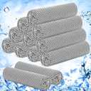 Hosuly 12 Pieces Cooling Towels for Hot Weather Soft Breathable Cold Towel Yoga Towels for Sweat, Sports, Workout, Fitness, Gym, Running, Travel Camping, 12 x 40 Inch (Light Gray)