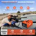PCP Air Compressor 4500Psi/30Mpa, 350W Oil-Free Fast Fill Pump with Auto Shut-Off, Dual Power 12V DC & 110V/220V AC, Portable Air Pump Paintball, Air Rifle, Airguns HPA Tanks, Orange(Compact)