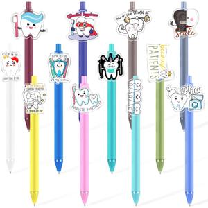 12 Pcs Funny Dental Pens Bulk Dentists Assistant Gifts Cute Tooth Decorative Pens Inspirational Gift for Nurse Doctor Medical Staffs Dentists Assistants Week