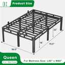 ROIL 22 Inch Queen Size Bed Frame, Metal Bed Frame & Box Spring 2 in 1 Platform with Round Corner Legs, 4000LBS Double Layer Bed Frame with Headboard Holes Mattress Baffles, Noise-Free Easy Assembly