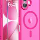 FNTCASE for iPhone 17 Case: [Compatible with Magsafe] Translucent Matte Cases with [Full Camera Protection] [Screen Protector] Military Grade Shockproof Protective Phone Cover - Hot Pink