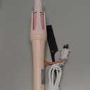 Auto Curling Iron 1.25 Inch, Rotating Hair Curler for Beach Waves, AutomaticHair Curler with Anti-Scald & Anti-Tangle, Ceramic Curling Wand for Long Hair, Dual Voltage, Pink