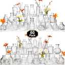 Arme Glass Bud Vase Set of 60 Pcs, Small Clear Glass Bud Vases in Bulk for Flowers, Rustic Wedding Centerpieces and Vintage Decorations, Perfect for Home, Table and Events with Elegant Design