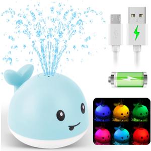 Baby Bath Toys for Kids Ages 1-3, Valentine Gifts for Baby 1 2 3 Year Boy Girl, Whale Bath Toy Sprinkler Light up Bath Toys for Babies 6-12 Months, Toddlers Bathtub Toys Newborn Baby Birthday Gifts