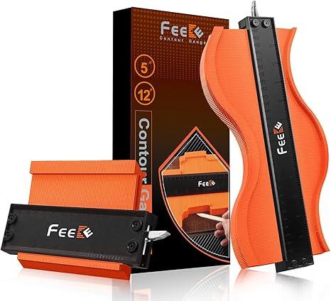 Fee E e Contour Gauge 10+10 Inch Unlimited Connection Profile Tool with Lock, Valentine's Day Gifts for Men Husband Him, Super Contour Duplicator Woodworking Tools Construction Outline Angle Measuring Tool
