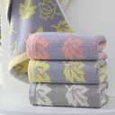2 x 2 Pack Decorative Maple Leaf Hand Towels Cotton, Soft Highly Absorbent Bathroom Towel Set for Face Spa & Kitchen, 13x29 Inches (Yellow - 2 Pack)