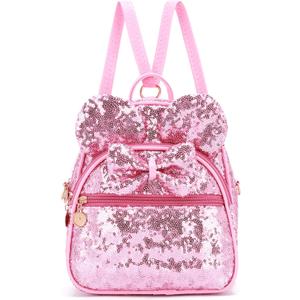 KL928 Girls Mini Backpack Bowknot Polka Dot Cute Small Daypacks Convertible Shoulder Bag Purse for Women (Pink)