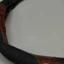 Generic Car Steering Wheel Cover, Wood Grain and Leather,Non-Slip & Breathable Universal Fit for Most Cars, Comfort Grip Cover - Black * Brown