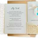Wedding Day Card for Daughter, Gift Card for Daughter on Wedding Day, Bridal Shower Mother to Bride Gift Card, Wedding Gown Charm, Bridal Bouquet Charm, Something Blue