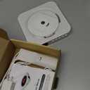 Bluetooth Portable Home CD Music Player with Remote Control, Timer, Built-in Speakers and LED Display - FM Radio Boombox (White)