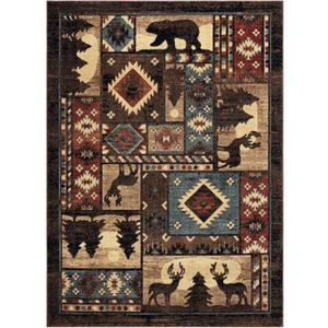 Home Dynamix Buffalo Bear Rustic Area Rug, Brown/Red, 5'2"x7'2", Rectangular